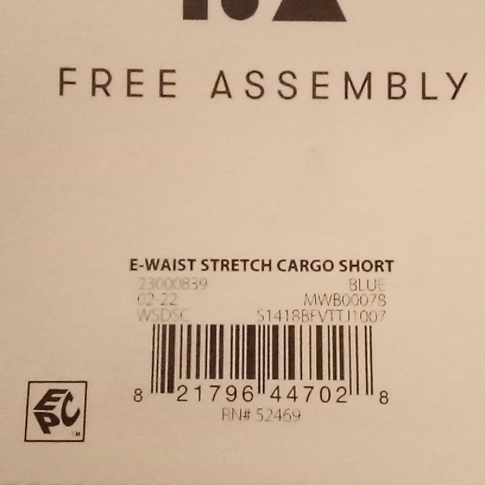 NEW FREE ASSEMBLY CARGO Organic Cotton Sz L- XL -3XL Blue Color Various Sizes B8 - Picture 12 of 12